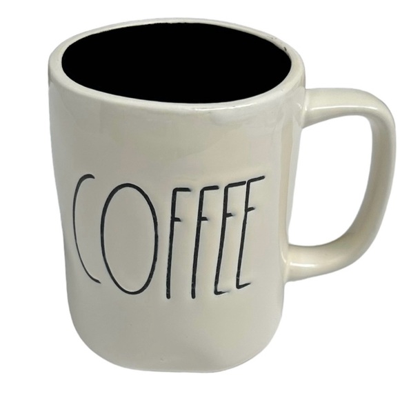 Rae Dunn Other - Rae Dunn COFFEE Mug White Black Interior Black Large Letters Dimples NWT 2017 OG